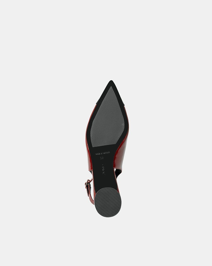 Giày Cao Gót Slingback Mũi Nhọn Phối Toecap