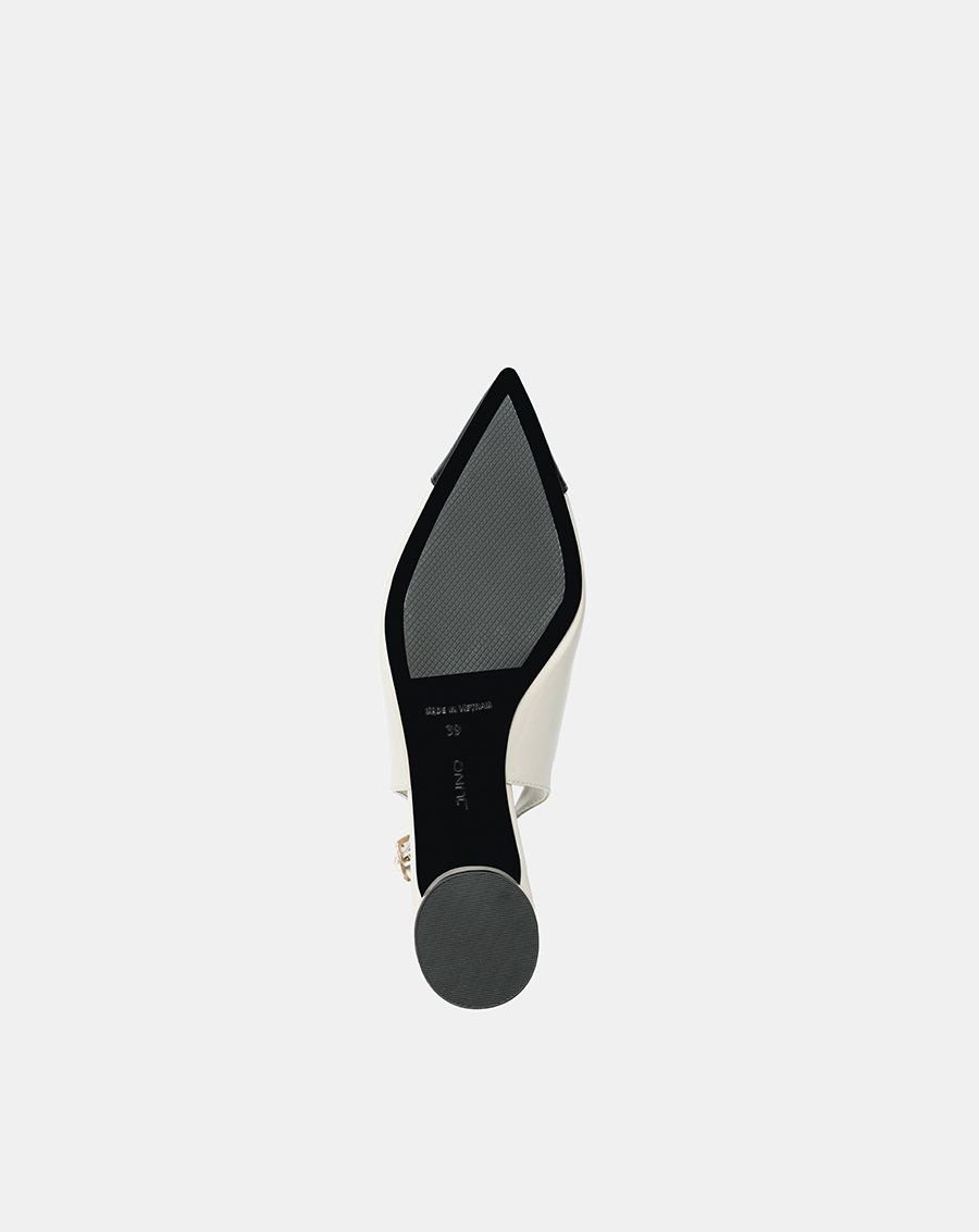 Giày Cao Gót Slingback Mũi Nhọn Phối Toecap