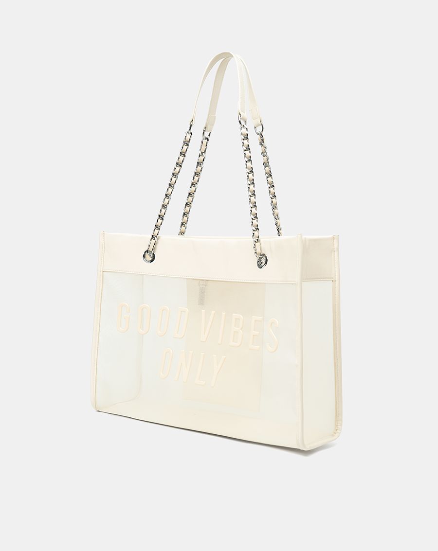 Túi Xách Lớn Tote Bag Phối Lưới Xuyên Thấu