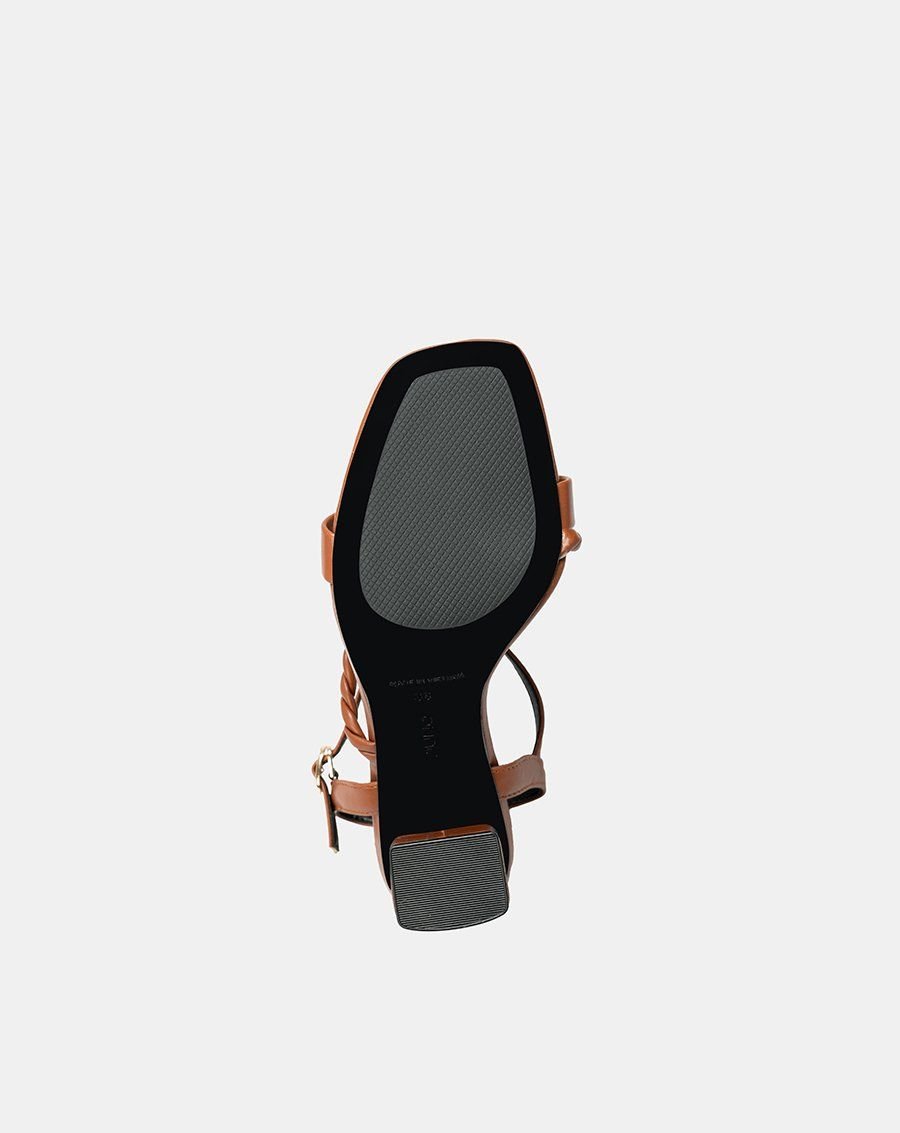 Giày Sandal Gót Cao Phối Quai Xoắn