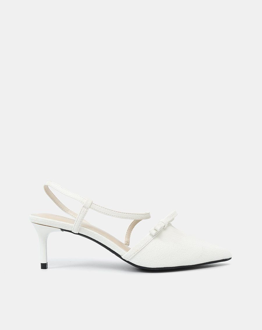 Giày Cao Gót Slingback Phối Nơ Trang Trí