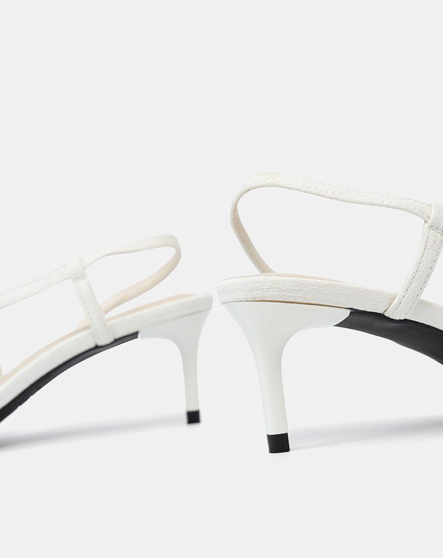 Giày Cao Gót Slingback Phối Nơ Trang Trí
