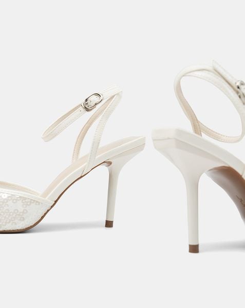 Giày Cao Gót Phối Liệu Sequin