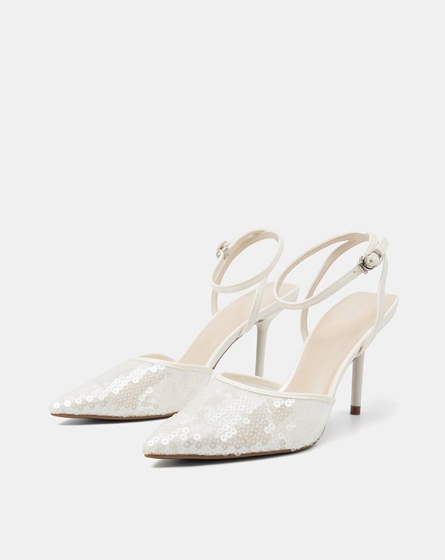 Giày Cao Gót Phối Liệu Sequin