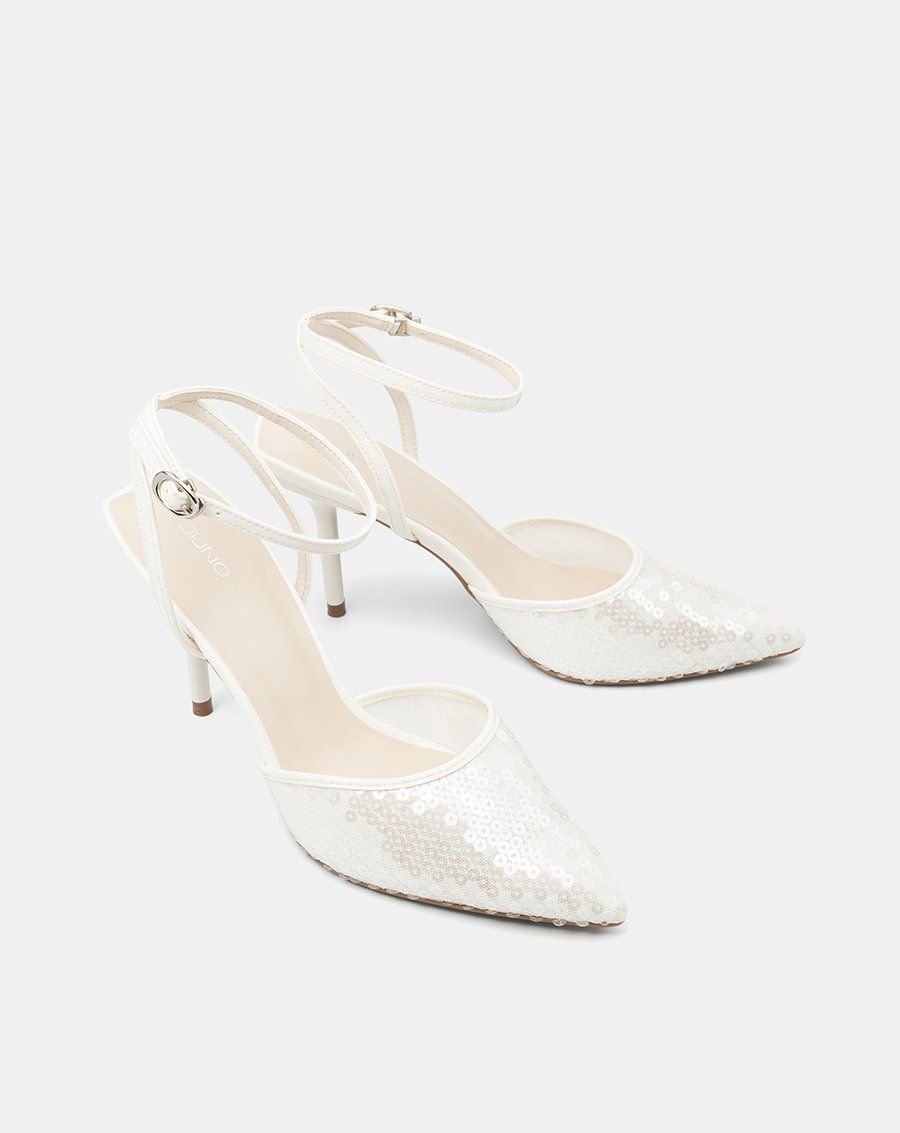 Giày Cao Gót Phối Liệu Sequin