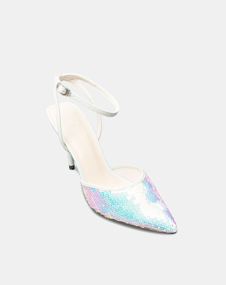 Giày Cao Gót Phối Liệu Sequin