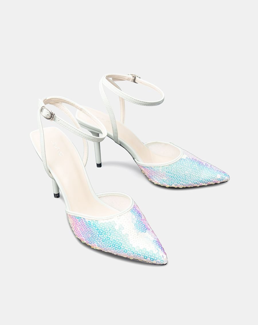 Giày Cao Gót Phối Liệu Sequin