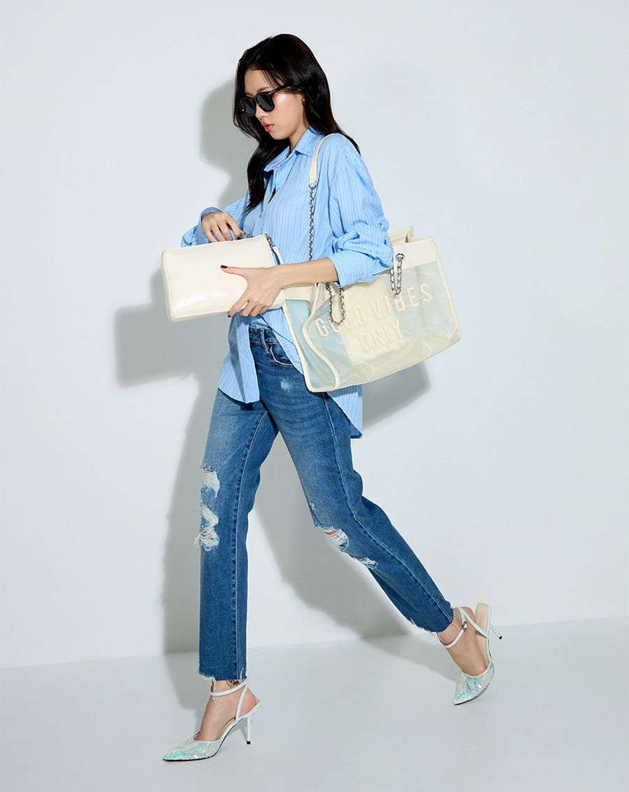 Giày Cao Gót Phối Liệu Sequin