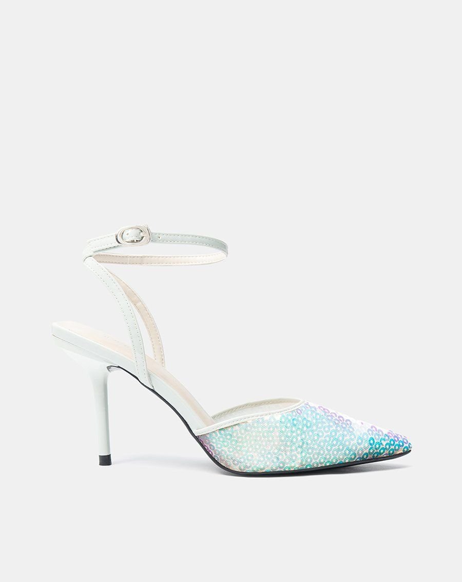 Giày Cao Gót Phối Liệu Sequin