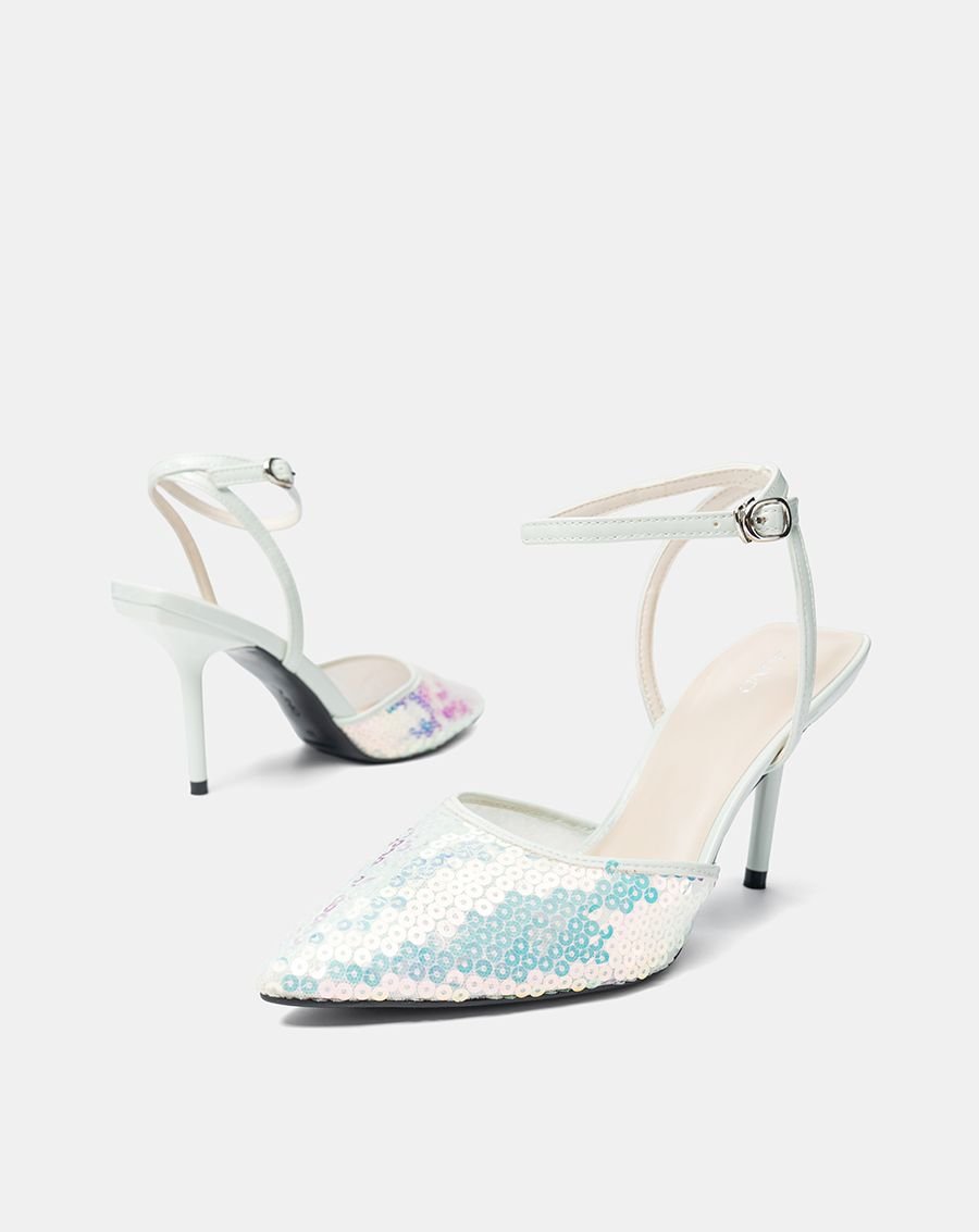 Giày Cao Gót Phối Liệu Sequin