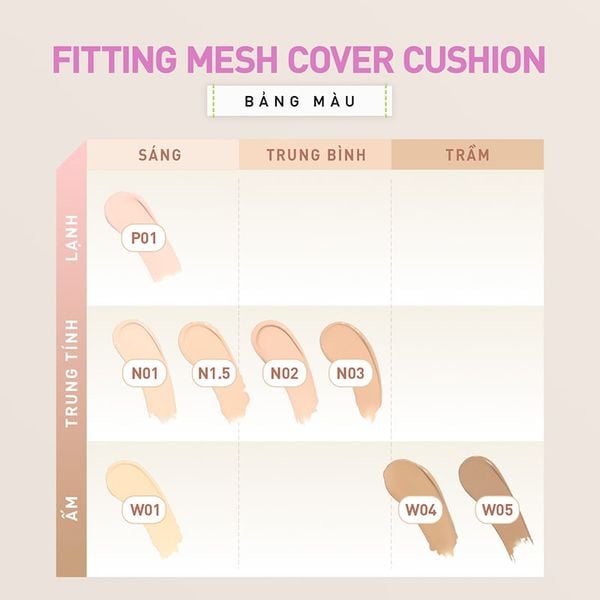 Phấn Nước 3CE Giúp Da Sáng Tự Nhiên Fitting Mesh Cover Cushion 11g