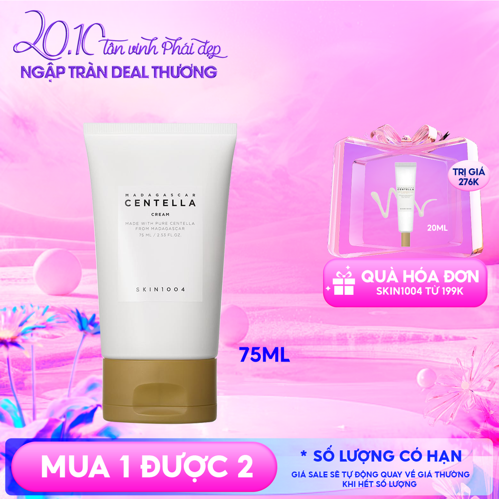 Kem Dưỡng Ẩm Skin1004 Cải Thiện Làn Da Chiết Xuất Rau Má Madagascar Centella Cream 75ml