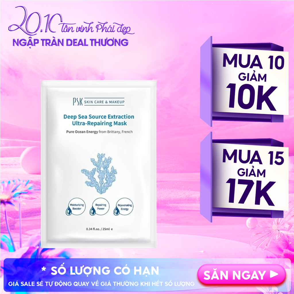 Mặt Nạ PSK Hỗ Trợ Phục Hồi Chuyên Sâu Chiết Xuất Từ Nước Biển Sâu Deep Sea Source Extraction Ultra-Repairing Mask 25ml