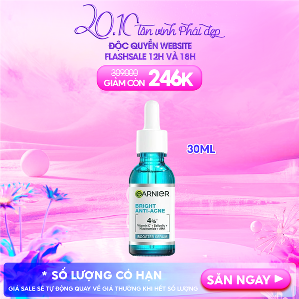Serum Garnier Tinh Chất Dưỡng Sáng Da, Mờ Thâm Nám Skin Naturals Bright Complete Anti - Acne Booster Serum