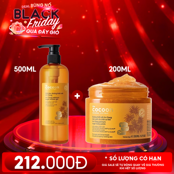 Gel Tắm Đường Thốt Nốt Cocoon An Giang Palmyra Sugar Shower Gel 500ml