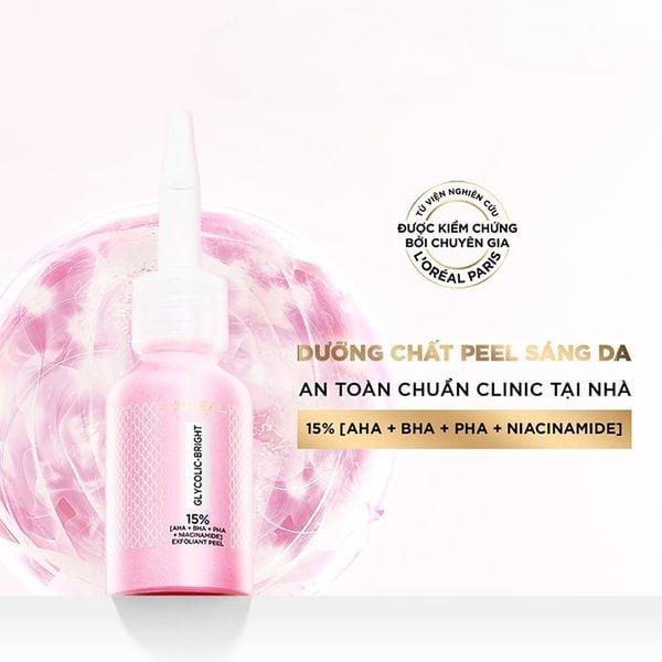Dưỡng Chất Peel Sáng Da L'Oreal Làm Sạch Tế Bào Chết Glycolic-Bright Anti-Dark Spot Exfoliant Peel 25ml