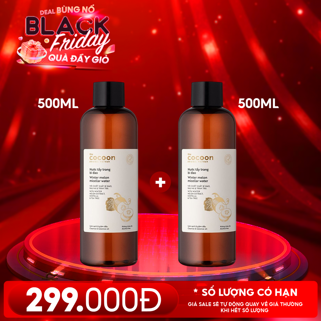 Nước Tẩy Trang Cocoon Bí Đao Thuần Chay Làm Sạch Dịu Nhẹ Winter Melon Micellar Water