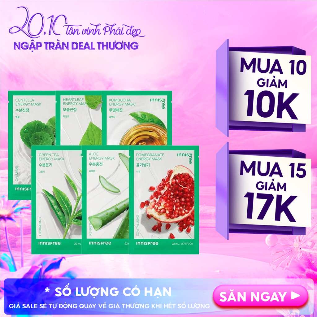 Mặt Nạ Miếng Innisfree Chiết Xuất Từ Thiên Nhiên Squeeze Energy Mask 22ml