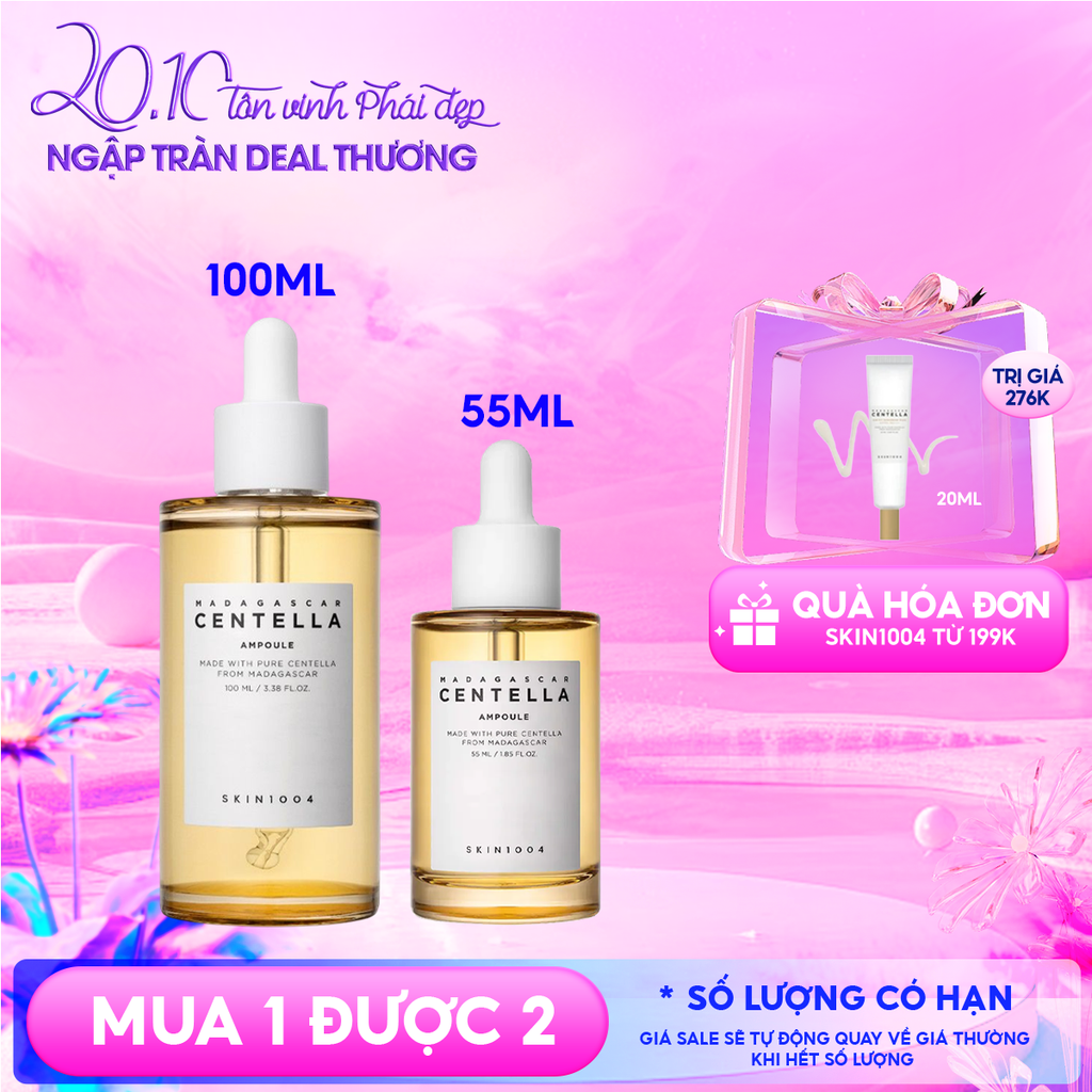Serum Skin1004 Tinh Chất Rau Má Làm Dịu, Hỗ Trợ Dưỡng Sáng, Mờ Thâm Cho Da Nhạy Cảm Madagascar Centella Asiatica 100 Ampoule