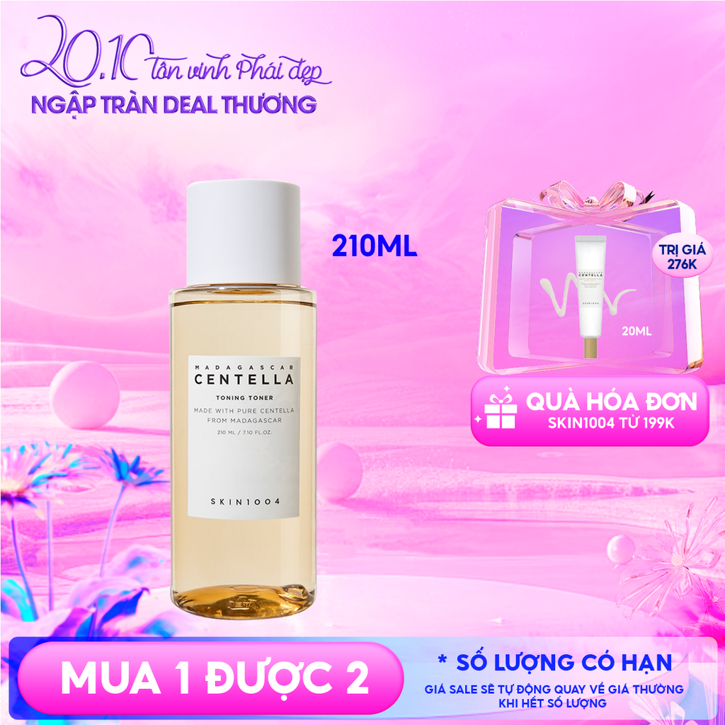 Nước Hoa Hồng Skin1004 Giúp Cân Bằng, Hỗ Trợ Dưỡng Trắng Da Chiết Xuất Rau Má Madagascar Centella Toning Toner 210ml