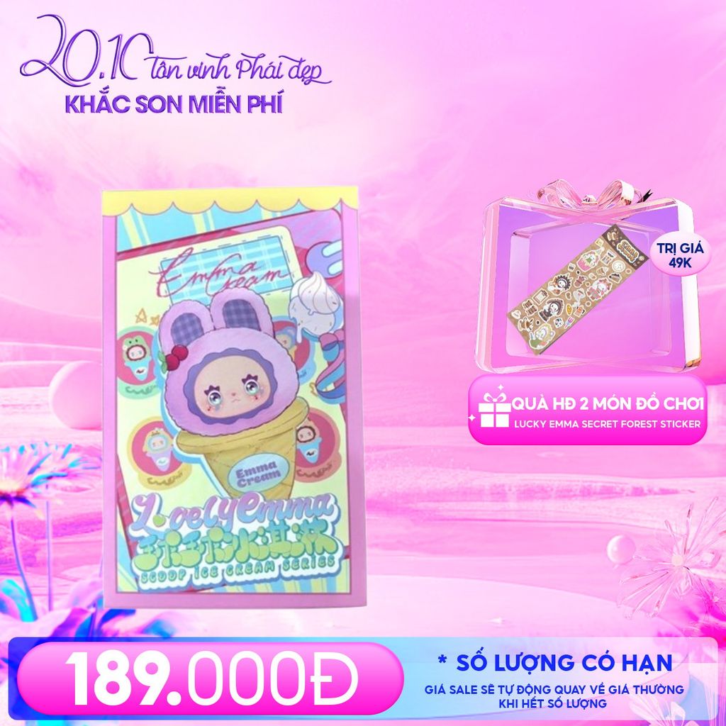 Móc Khóa Gấu Bông Lucky Emma Scoop Ice Cream Series - MJ-000095