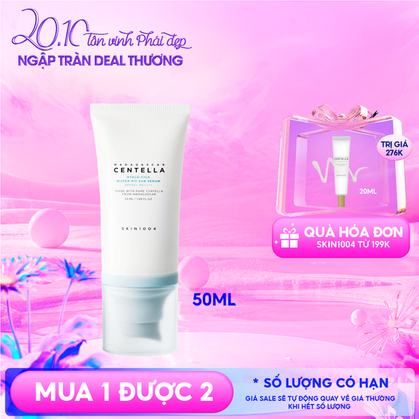 Tinh Chất Chống Nắng Skin1004 Cấp Ẩm, Làm Dịu, Bảo Vệ Làn Da Madagascar Centella Hyalu-Cica Water Fit Sun Serum SPF50+ PA++++ 50ml