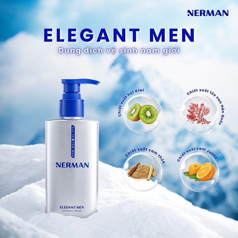 Dung Dịch Vệ Sinh Nam Nerman Elegant Men Intimate Wash 100ml (Che tên sản phẩm khi giao hàng)