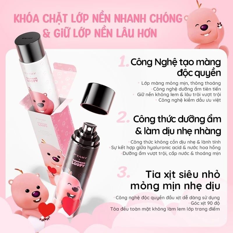 Xịt Khóa Nền Cố Định Trang Điểm Pramy Setting Spray Finish