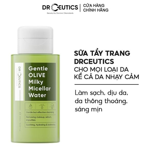 Sữa Tẩy Trang DrCeutics Dành Cho Mọi Loại Da Gentle Olive Milky Micellar Water 310ml