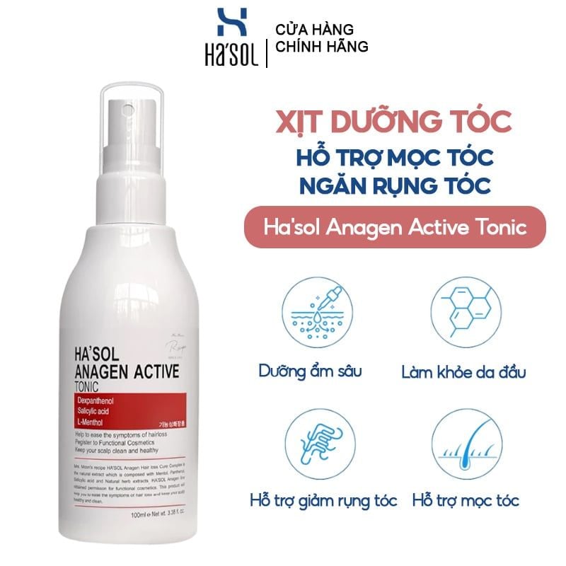 Xịt Dưỡng Hỗ Trợ Mọc Tóc Ha'sol Anagen Active Tonic 100ml