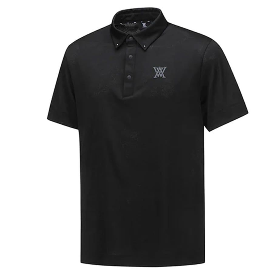 Áo golf nam tay ngắn Jacquard Collar Short T-Shirt - Black AGEMMTS50BK