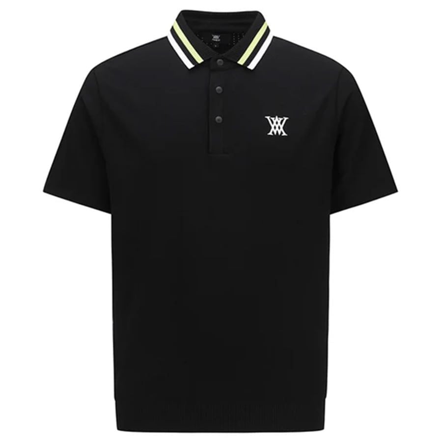 Áo golf nam tay ngắn Essential Collared Sweater - Black AGEMMKN01BK |Áo golf nam tay ngắn Essential Collared Sweater - Black AGEMMKN01BK | Anew Golf