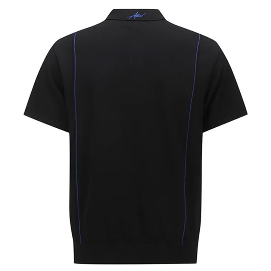 Áo golf nam tay ngắn Short-Sleeved Pullover - Black AGEMMKN02BK | Anew