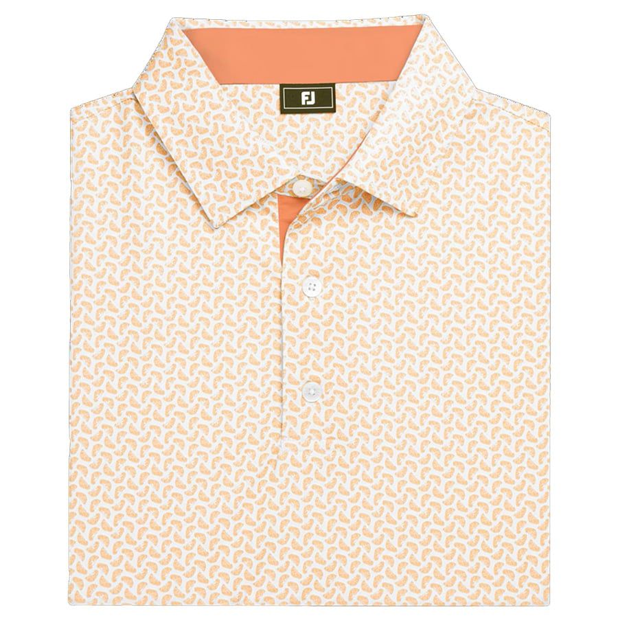 Áo Golf Nam Tay Ngắn Footjoy Citrus Print Lisle, Self Collar 32594 | FÁo Golf Nam Tay Ngắn Footjoy Citrus Print Lisle, Self Collar 32594 | Footjoy