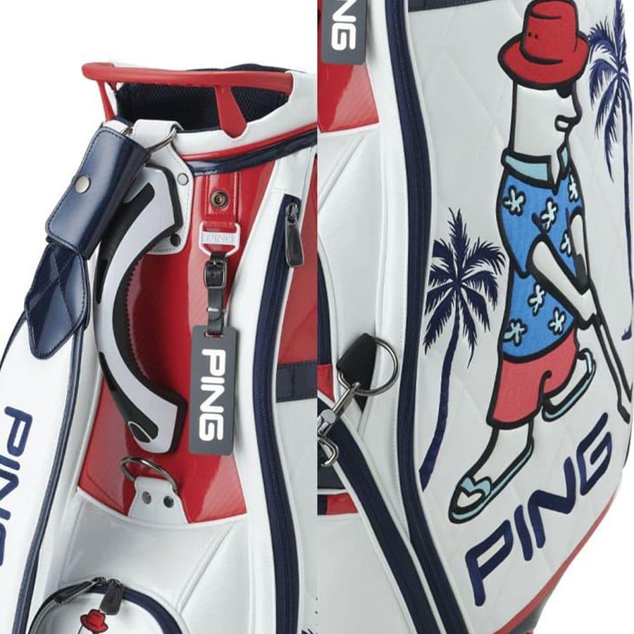 Túi gậy golf GOLF BAG CB-N2301 36908-102 WHITE/RED | PINGẢnh cận chi tiết túi gậy golf GOLF BAG CB-N2301 36908-102 WHITE/RED | PING
