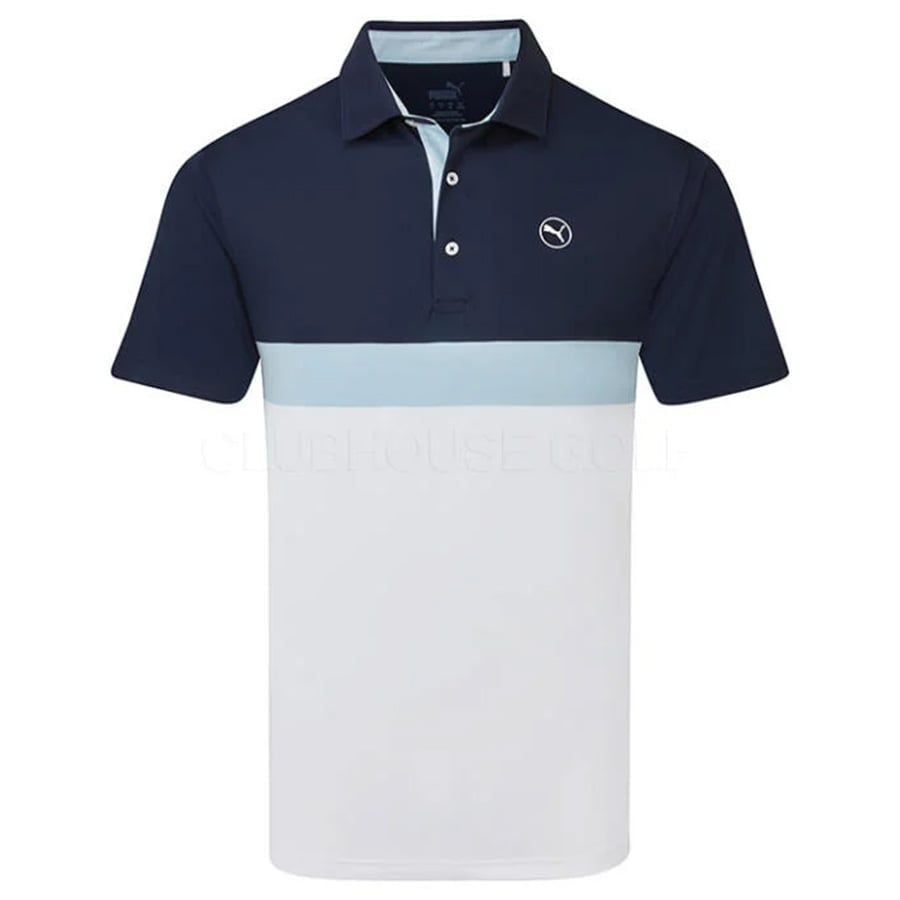 Áo golf nam tay ngắn Pure Colorblock Polo - Deep Navy-White Glow 62497Áo golf nam tay ngắn Pure Colorblock Polo - Deep Navy-White Glow 62497910 | PUMA