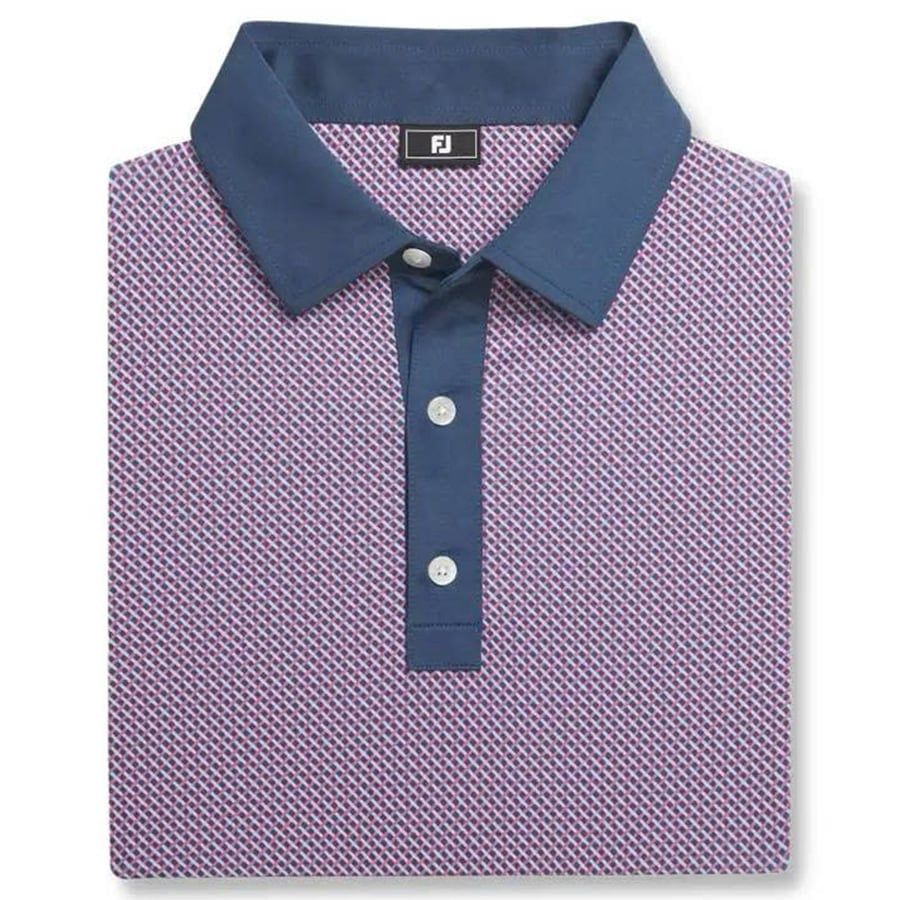 Áo Golf Nam Tay Ngắn FootjoyLattice Print Lisle, Self Collar 32581 | FÁo Golf Nam Tay Ngắn Footjoy Lattice Print Lisle, Self Collar 32581 | Footjoy