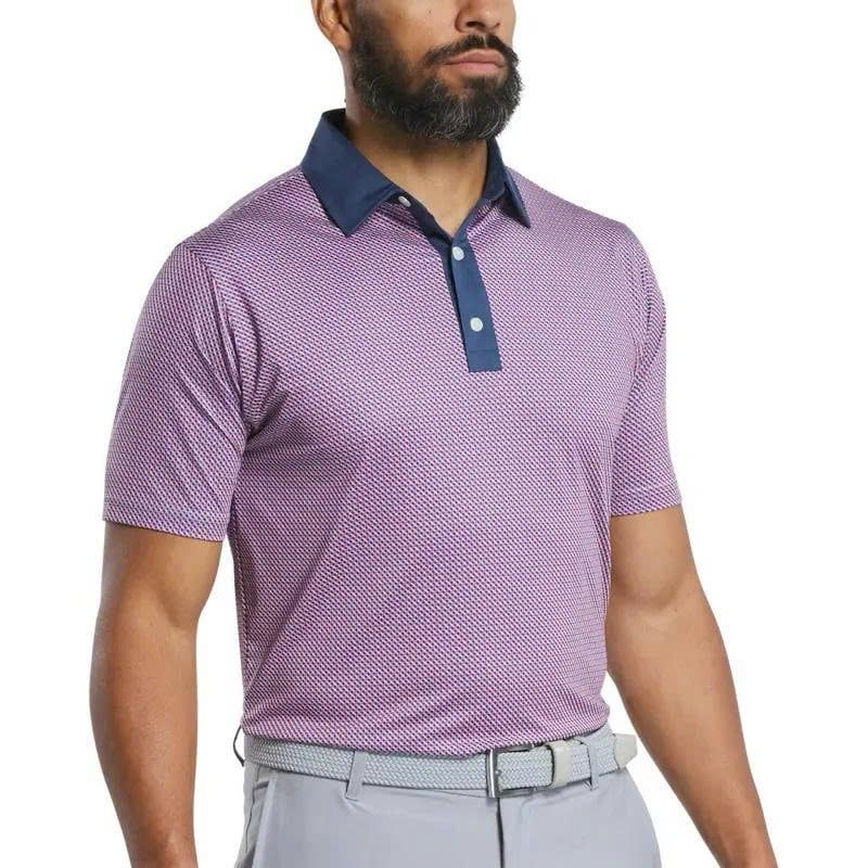 Áo Golf Nam Tay Ngắn FootjoyLattice Print Lisle, Self Collar 32581 | F