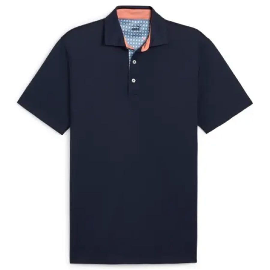 Áo golf tay ngắn nam Pique Gingham Solid Polo - Deep Navy 62464902 | PÁo golf tay ngắn nam Pique Gingham Solid Polo - Deep Navy 62464902 | PUMA