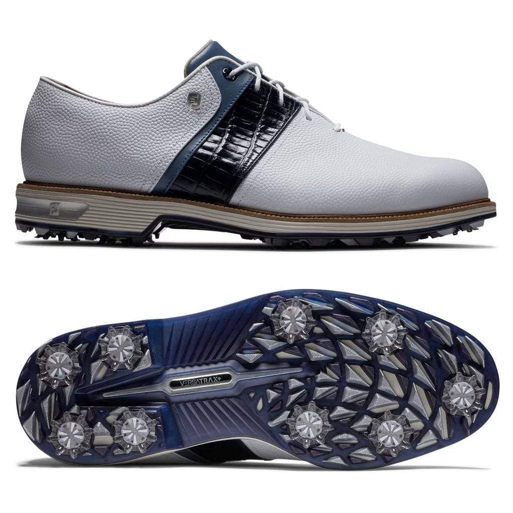 Giày Golf Nam FootJoy FJ 54269 CF PREMIERE WHT/NVY/BFGGiày golf nam DRYJOYS Premiere Spiked 54269 | FootJoy