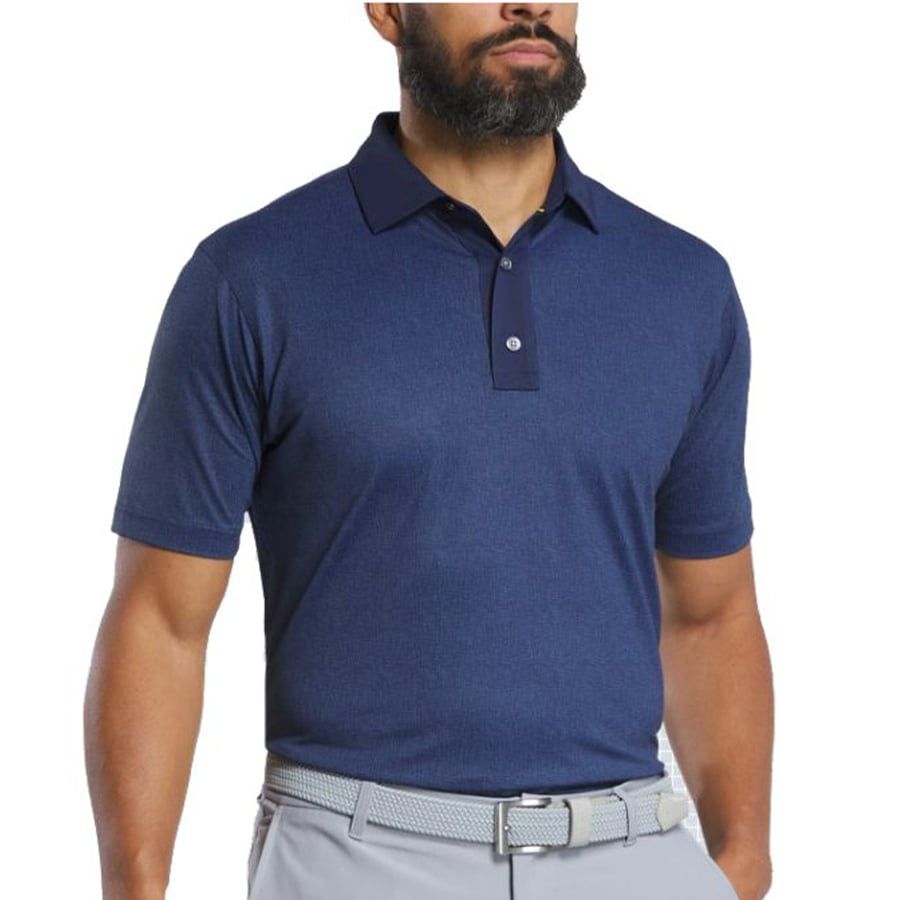 Áo Golf Tay Ngắn FootJoy Tonal Texture Print Pique, Spread Collar 3267