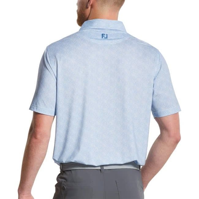 Áo golf nam tay ngắn Speckle Print Lisle Blue Jay/White 32772 | FootJo