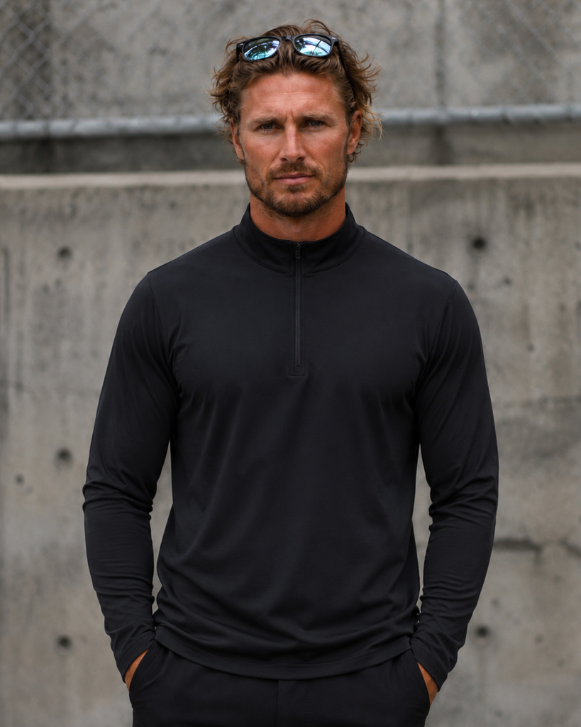 Áo Golf Nam Tay Dài 1/4 zip - Blackout WS101703 | Wildside