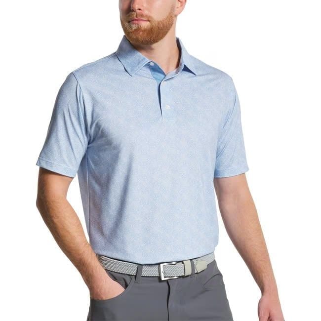 Áo golf nam tay ngắn Speckle Print Lisle Blue Jay/White 32772 | FootJo
