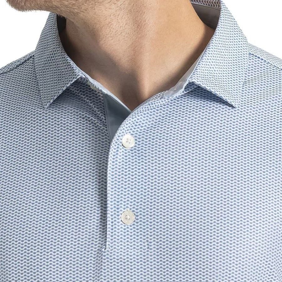 Áo Golf Nam Tay Ngắn Wave Print Lisle Self Collar 39494 | Footjoy