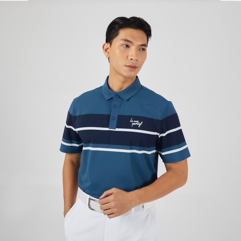 Áo golf tay ngắn nam GP121MTS36-DGRN | Le Coq Sportif