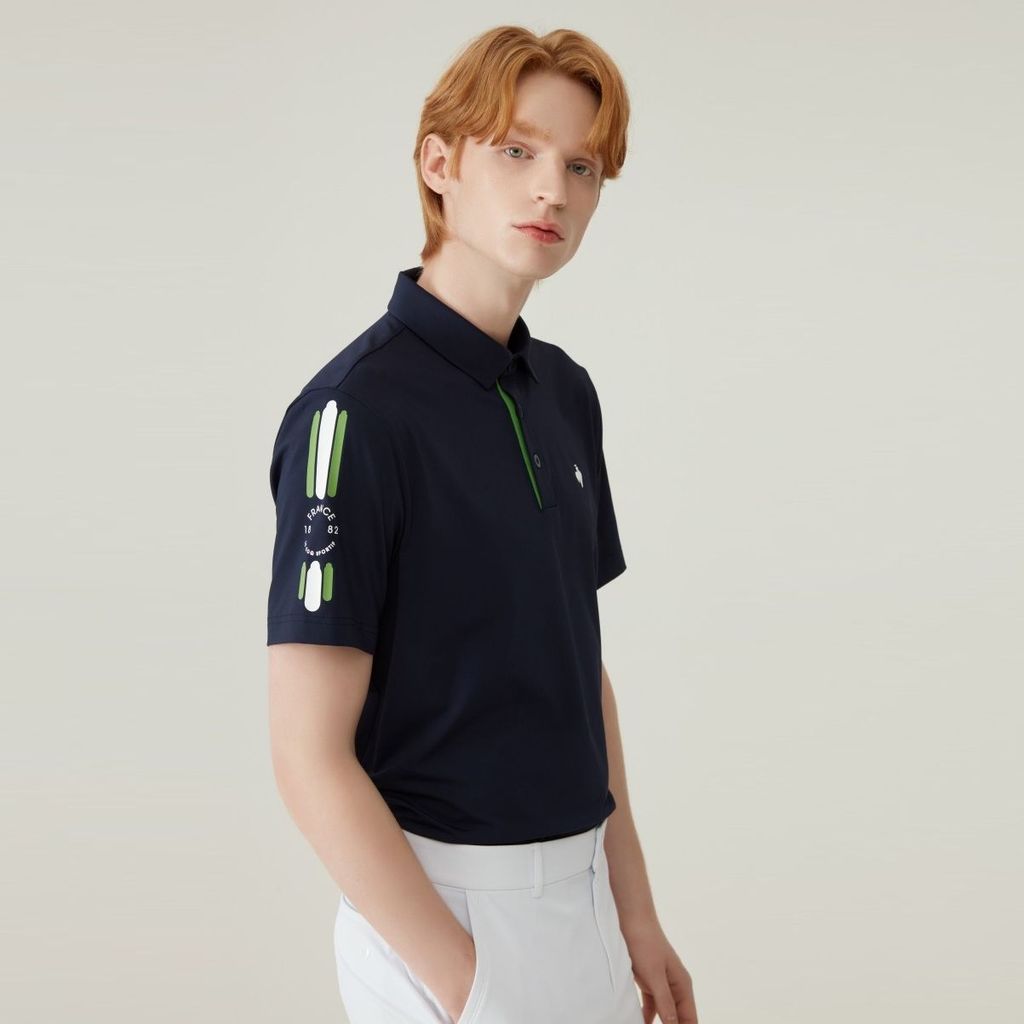 Áo golf tay ngắn nam GP221MTS53-NAVY | Le Coq Sportif
