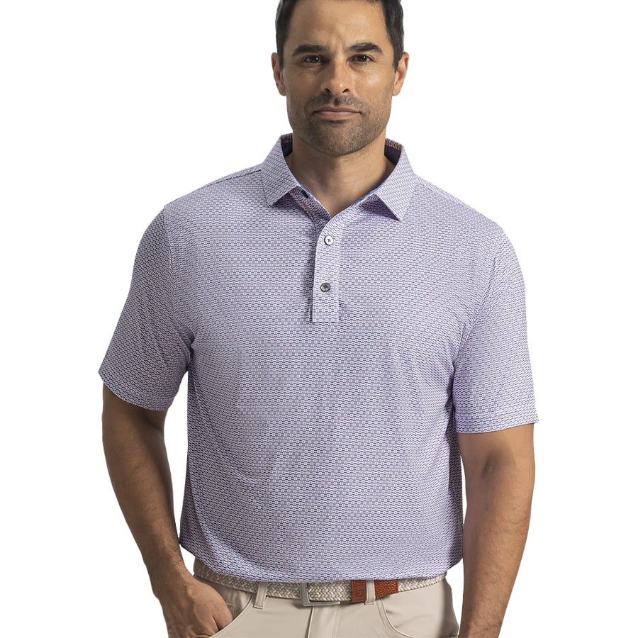 Áo Golf Tay Ngắn Nautical Flag Print Lisle Self Collar 3948
