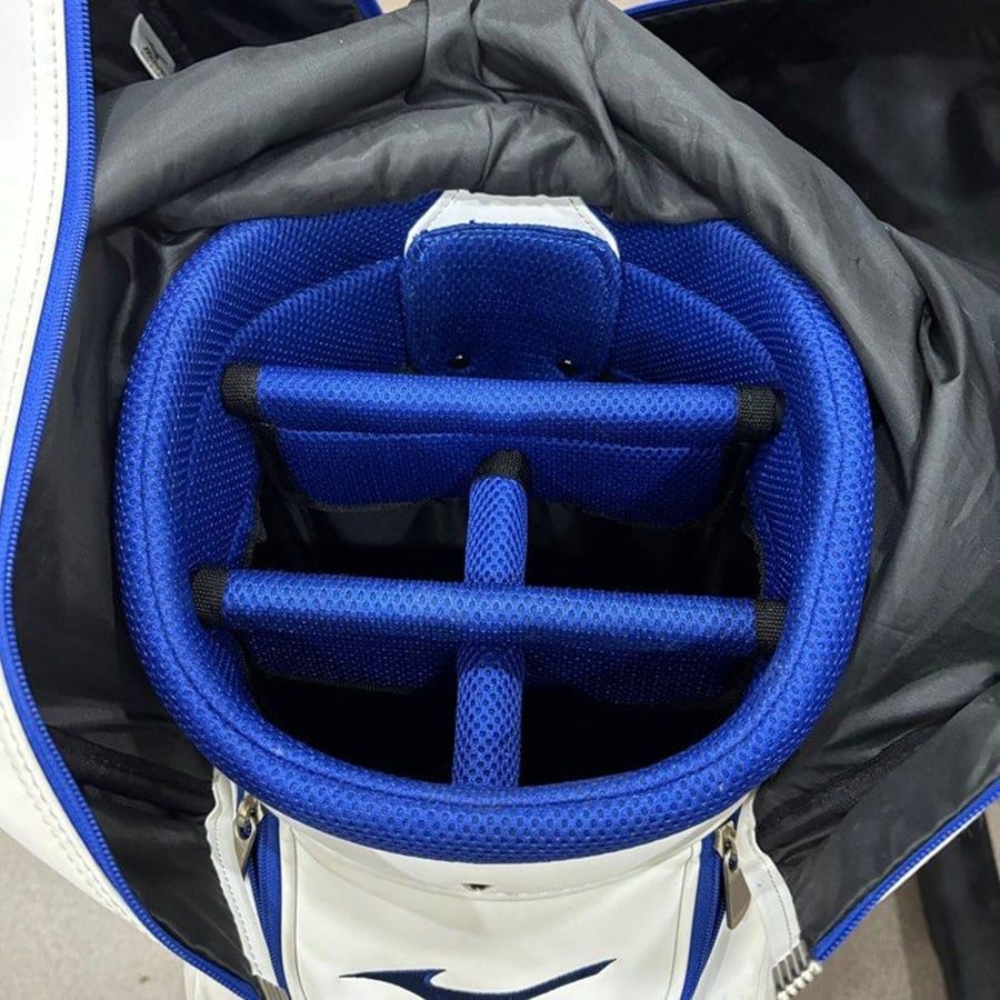 Túi gậy golf MIZUNOPRO 24 CART BAG WHITE/BLUE 5LDC23010122 | MizunoKhoang miệng chia 5 ngăn của Túi gậy golf MIZUNOPRO 24 CART BAG WHITE/BLUE 5LDC23010122 | Mizuno