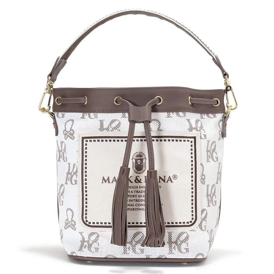 Túi golf cầm tay nữ Ever Monogram Mesh Cinch Bag MLS-5A-SB33 (Brown)Túi golf cầm tay nữ Ever Monogram Mesh Cinch Bag MLS-5A-SB33 (Brown) | MARK & LONA